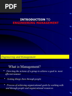 Introduction To: Engineering Management