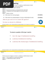 Exam-Style Question:: Mathematical Modelling