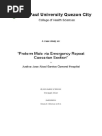 St. Paul University Quezon City: "Preterm Male Via Emergency Repeat Caesarian Section"