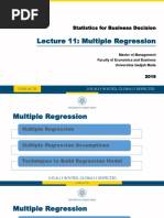 Lecture 11: Multiple Regression: Statistics For Business Decision