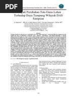 Dampak Perubahan Tata Guna Lahan Terhadap Daya Tampung Wilayah DAS Sampean