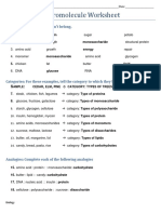 Macromolecules Review Worksheet