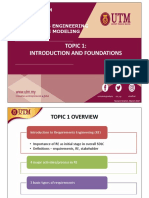 Topic 1: Introduction and Foundations: Secj 2253 Resm Requirements Engineering and Software Modeling