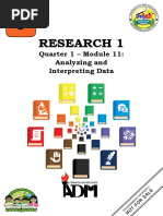 Research 1: Quarter 1 - Module 11: Analyzing and Interpreting Data