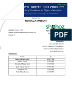 Shohoz Company: Semester: Summer 2020 Course: Organizational Management (MGT212) Section: 13