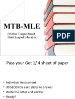 Mtb-Mle: (Mother Tongue-Based Multi Lingual Education)