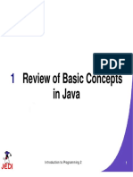 Review of Basic Concepts in Java