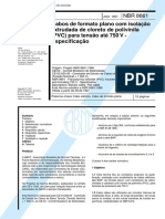 NBR 08661 - 1997 - Cabos de Formato Plano Com Isolação Extrudada de Cloreto de Polivinila (PVC) para Tensão Até 750 V - Especificação