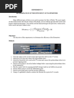 Experiment 5 Determination of The Efficiency of Flowmeters: Theoretical Actual Theoretical