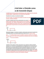 La Espiral de Euler o Clotoide Como Curva de Transición