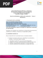 Guía de Actividades y Rúbrica de Evaluación - Tarea 1 - Mentefacto