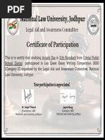 National Law University, Jodhpur: Certificate of Participation