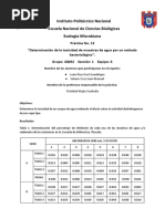 Práctica No. 12 "Determinación de La Toxicidad de Muestras de Agua Por Un Método Bacteriológico".