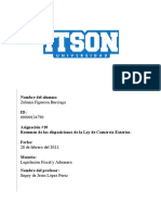 Resumen de Las Disposiciones de La Ley de Comercio Exterior.