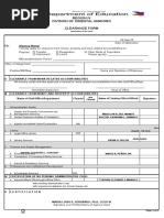 Region Iv Division of Oriental Mindoro Clearance Form