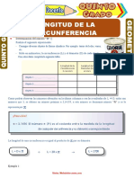 Longitud de Las Circunferencias para Quinto Grado de Primaria