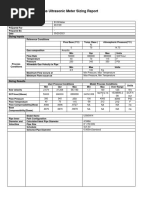 Gas Ultrasonic Meter Sizing Report