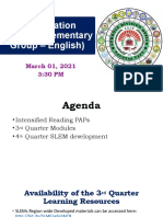 Coordination Meeting (Elementary Group - English) : March 01, 2021 3:30 PM