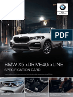 BMW X5 Xdrive40I Xline.: Specification Card