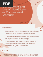 Module 3-Lesson 1 Development and Use of Non-Digital or Conventional Materials