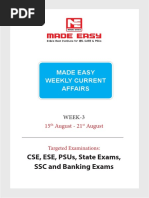 Cse, Ese, Psus, State Exams, SSC and Banking Exams: Made Easy Weekly Current Affairs