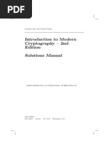 Introduction To Modern Cryptography - 2nd Edition Solutions Manual