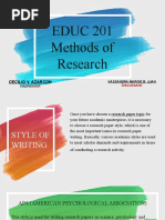 EDUC 201 Methods of Research