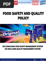 Food Safety and Quality Policy