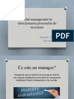 Rolul Managerului in Directionarea Procesuluii de Recrutare