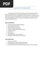 Complications of Blood Transfusions