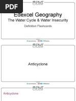 Flashcards - The Water Cycle and Water Insecurity - Edexcel Geography A-Level