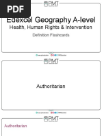 Flashcards - Health, Human Rights and Intervention - Edexcel Geography A-Level