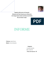 Informe de Ciencias Naturales 2do Lapso Primera Parte