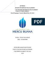 Artikel Tugas Sistem Informasi Manajemen "Implementasi Sistem Informasi Manajemen Pada PT Pertamina"