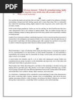 A. Explain The Following Statement," Without EI Outstanding Training, Highly Analytical Mind, Long Term Vision, Terrific Ideas Will Not Make A Leader". 5 B. What Is Moral Leadership?