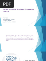 PRESENTATION ON The Infant Formula Con Troversy: Presented by