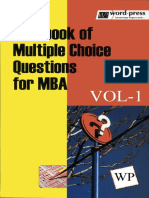 Handbook of Multiple Choice Questions For MBA, Volume 1