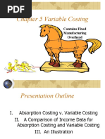 Chapter 5 Variable Costing: Contains Fixed Manufacturing Overhead