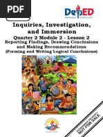 Inquiries, Investigation, and Immersion: Quarter 2 Module 2 - Lesson 2