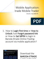 Demo For Mobile Application: Baroda Etrade Mobile Trader: Demo By: Team BOBCAPS
