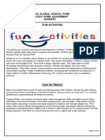 Fun Activities: Dhruv Global School, Pune Holiday Home Assignment Nursery