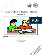 Answer Sheet in English - Week 3: Quarter 3