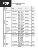 List of Course Selection Advisors