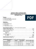 NTE2547 (NPN) & NTE2548 (PNP) Silicon Complementary Transistors Darlington Driver