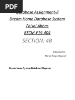 Database Assignment-Ll Dream Home Database System Faisal Abbas BSCM-F19-404