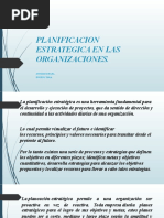 Planificacion Estrategica en Las Organizaciones.