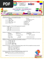 Factoring Polynomials: Summative Test