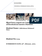 Short Leave Report On Constrains of Livestock in Garawe Disrtrict. Student Name