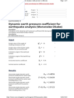 Dynamic Earth Pressure Coefficient For Earthquake Analysis (Mononobe-Okabe)