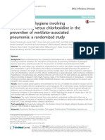 Impact of Oral Hygiene Involving Toothbrushing Versus Chlorhexidine in The Prevention of Ventilator-Associated Pneumonia A Randomized Study